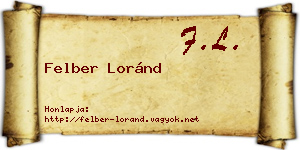 Felber Loránd névjegykártya